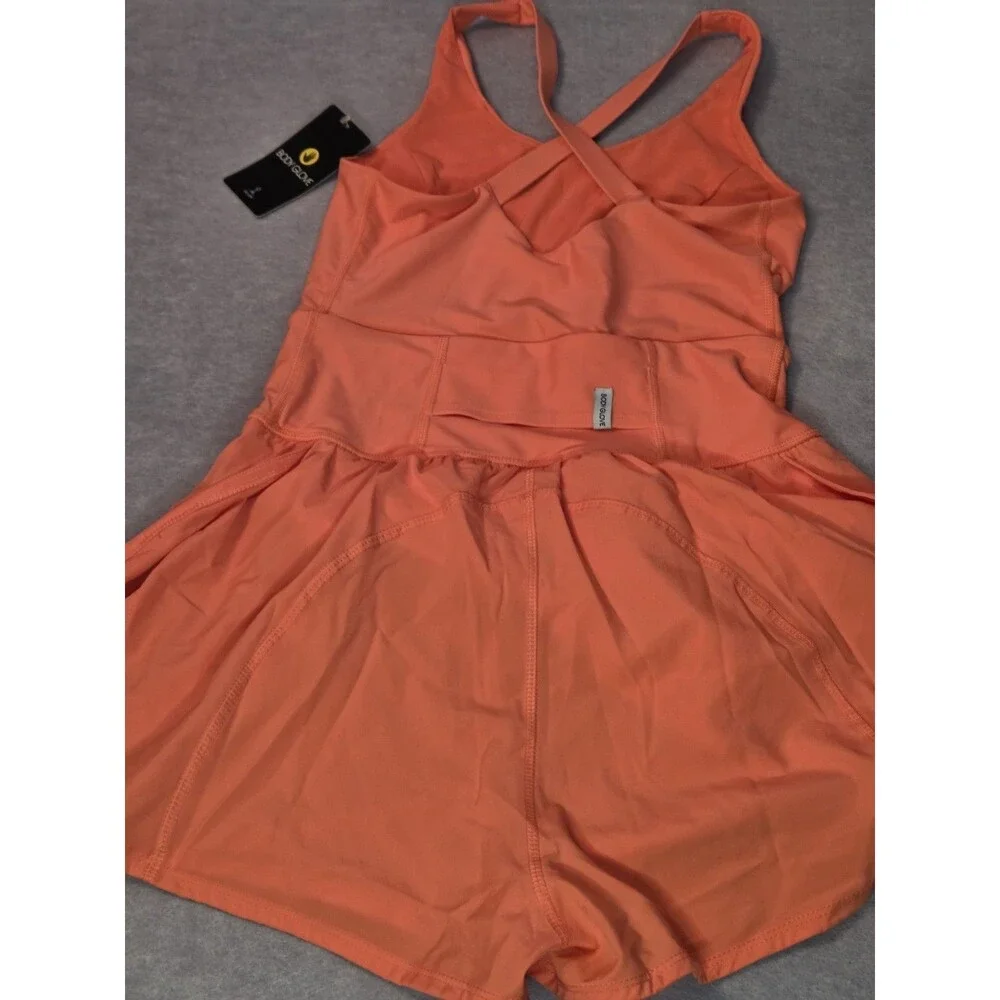 Body Glove SMOOTHIES MABEL CORAL Active SWIM ROMPER SZ M  Crisscross Back NWT